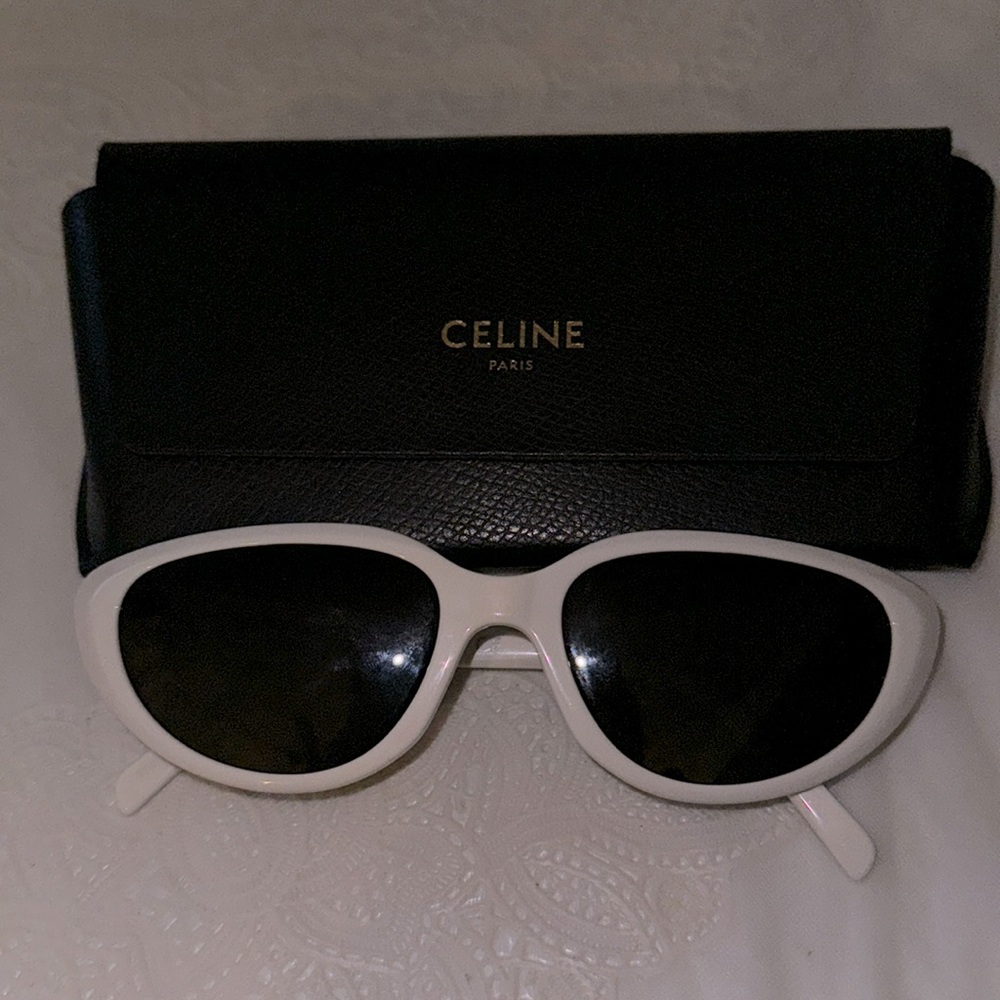 Celine sunglasses/ white with case